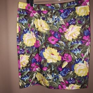 J. Crew Multicolor Floral Pencil Skirt